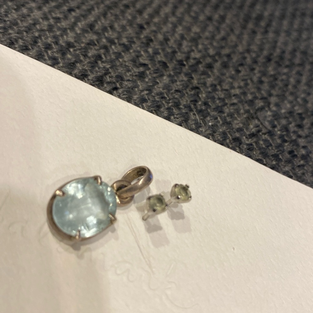 Aquamarine and matching earring set